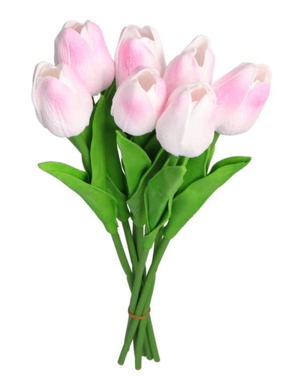 TULIPANER BUKETT AF TULIPANER GUMMIBELAGET GUMMI SILIKONE LIKE LIFE