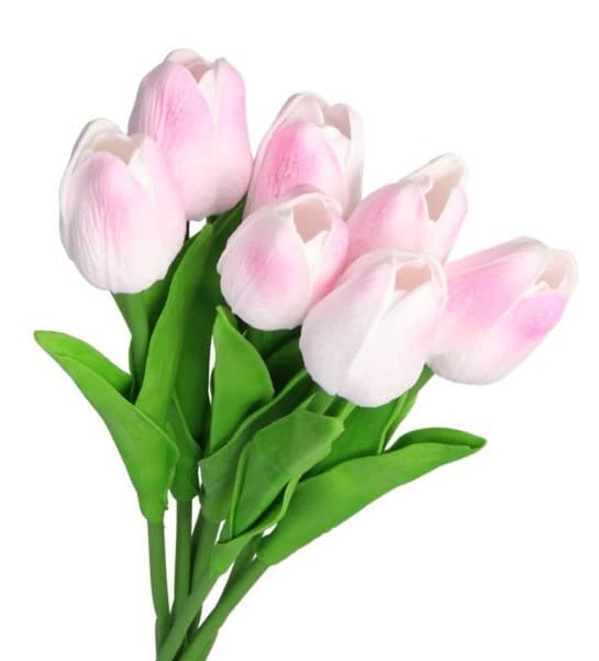 TULIPANER BUKETT AF TULIPANER GUMMIBELAGET GUMMI SILIKONE LIKE LIFE