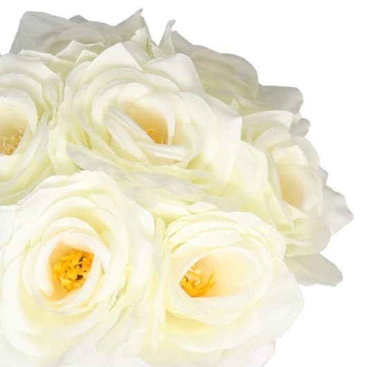 ROSEROSEBUKET TYKKE KUNSTIGE BLOMSTER SOM LIV GUMMI