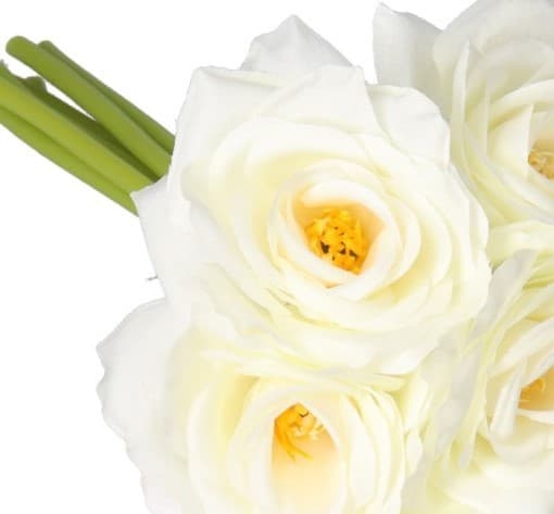 ROSEROSEBUKET TYKKE KUNSTIGE BLOMSTER SOM LIV GUMMI