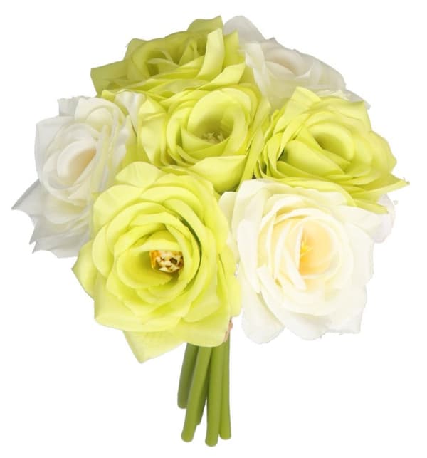 ROS ROSBUKETT TJOCKA KONSTGJORDA BLOMMOR SOM LIVET GUMMI