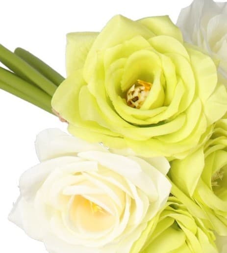 ROS ROSBUKETT TJOCKA KONSTGJORDA BLOMMOR SOM LIVET GUMMI