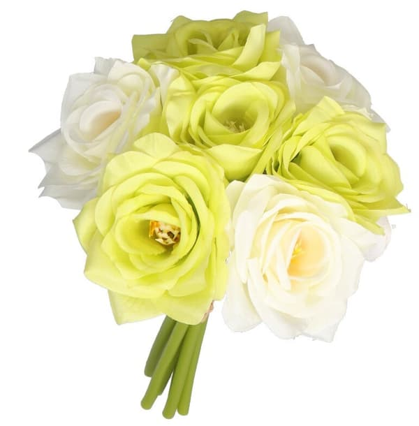 ROS ROSBUKETT TJOCKA KONSTGJORDA BLOMMOR SOM LIVET GUMMI