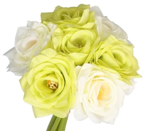 ROS ROSBUKETT TJOCKA KONSTGJORDA BLOMMOR SOM LIVET GUMMI
