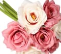 Miniatyrbillede 7 af 7: ROSEROSEBUKET TYKKE KUNSTIGE BLOMSTER SOM LIV GUMMI