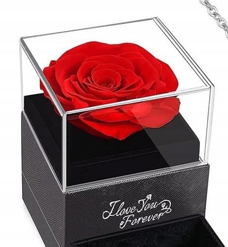 Evig rose i glas hologram halskæde til kvinder Valentinsdagsgave