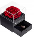 Miniatyrbillede 4 af 11: Evig rose i glas hologram halskæde til kvinder Valentinsdagsgave