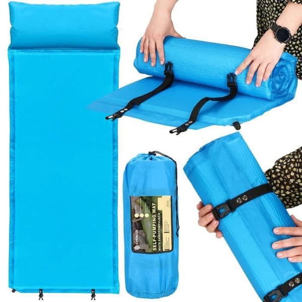Självuppblåsbart liggunderlag - SPRINGOS - 53 x 186 cm - Vandringst tapis - Transportväska - Unisex