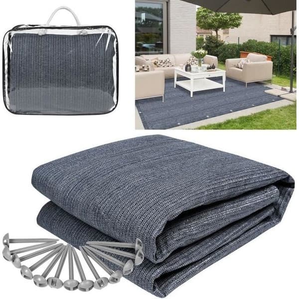 XMTECH Campingmatta - 300x500cm - Markpresenningar med spik - Blågrå Färg