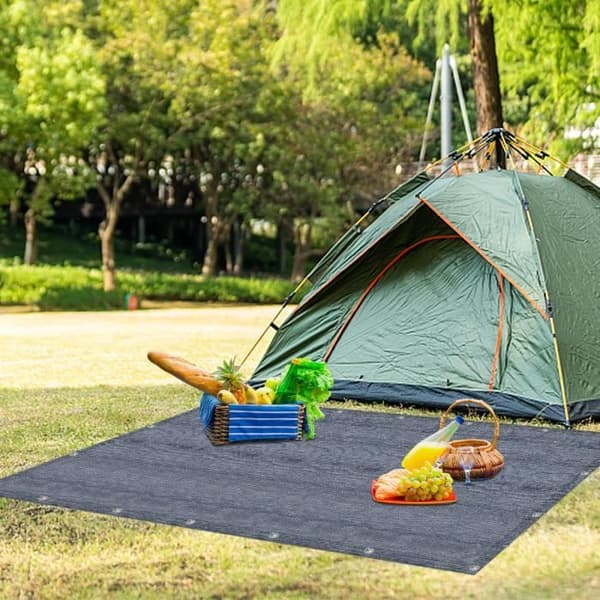 XMTECH Campingmatta, 300x300cm Underlag för husvagn, husbil, markpresenningar med markspik och bärväska
