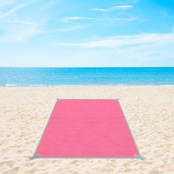 Strandmatta - SPRINGOS® - Stort täcke - Sandavvisande - 150 x 200 cm - Rosa