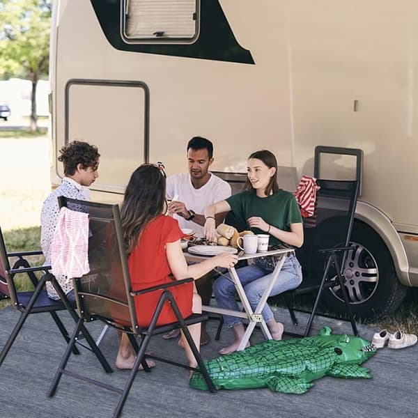 YUENFONG campingmatta, högkvalitativ HDPE-matta, tältmatta, tvättbar, halkfri, bärväska ingår, 4x6m