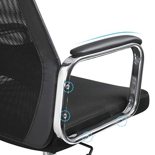 SONGMICS-toimistotuoli verkkotuoli pöytätuoli Ergonominen tietokonetuoli musta