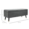 Pikkukuva 3 / 7: Rootz Hocker - Jakkara - Kenkäpenkki - Säilytyslaatikko - Kumipuu - Antrasiitti - Harmaa - Kangas - 110 x 43 x 45 cm