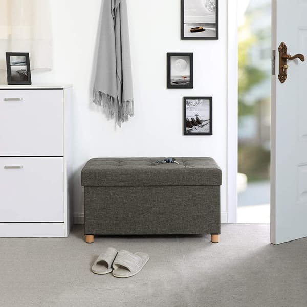 Rootz Hocker - Pouf - Säilytystila - Tummanharmaa - 76 x 38 x 40 cm