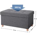 Pikkukuva 7 / 7: Rootz Hocker - Pouf - Säilytystila - Tummanharmaa - 76 x 38 x 40 cm