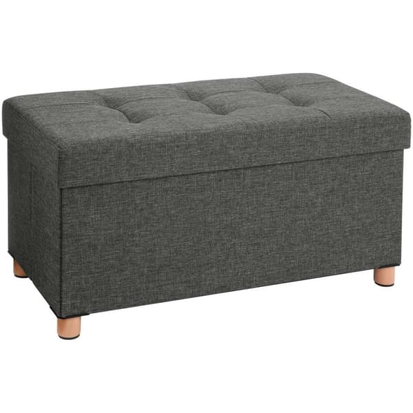 Rootz Hocker - Pouf - Säilytystila - Tummanharmaa - 76 x 38 x 40 cm