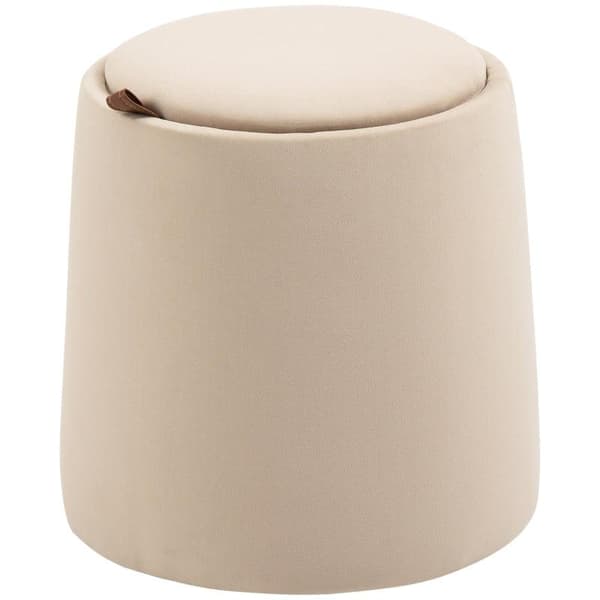 Rootz 2-in-1 -jakkara - Sohvapöytä - Velvet Look - Sisältää säilytystilan ja irrotettavan kannen - Beige - Ø44 cm x 47,5 cm