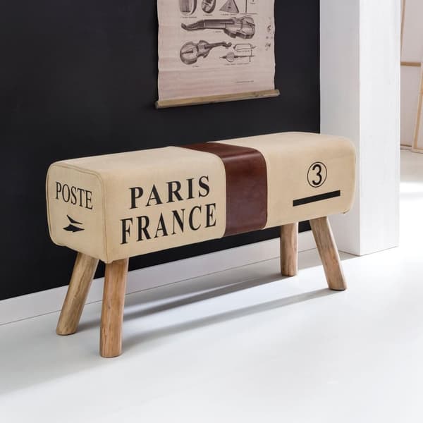 Rootz Turnbok Bänk - Bänk - Bänk - Gymnastikpall - Springbok - 91 cm - Canvas - Läder - Trä - Brun