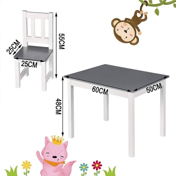 Rootz børnebord og stolesæt - Aktivitetsbord - Legesæt - Sikkert og holdbart - Let at rengøre - Multifunktionelt - 60 cm x 50 cm x 48 cm Bord, 26 cm x
