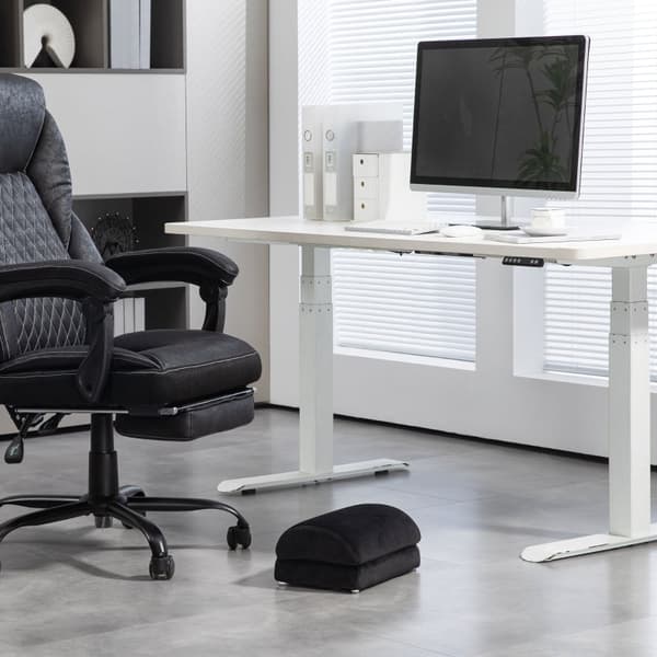 Rootz Fodstøtte - Skrivebordsfodskammel - Ergonomisk fodstøtte - Fløjlsstof - Knæpude - 32 cm x 22 cm x 15 cm