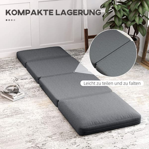 Rootz konvertibel golvstol - klädd soffa - Meditationssäte - Velvet Comfort - 75 x 268 x 18 cm - grå