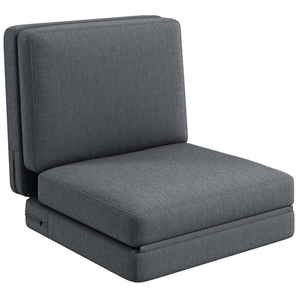 Rootz konvertibel golvstol - klädd soffa - Meditationssäte - Velvet Comfort - 75 x 268 x 18 cm - grå