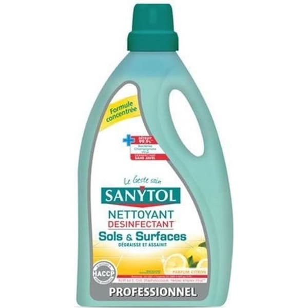 SANYTOL PRO AVFETT DESINFEKTIONSMEDEL SANITISERAR GOLV OCH YTOR CITRON 5L