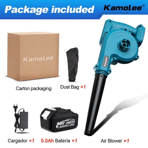 Kamolee Sladdlös Elektrisk Blåsare, 20000 RPM, 2-i-1 Sug- och Blåsfunktion,EU, Ingen batteri