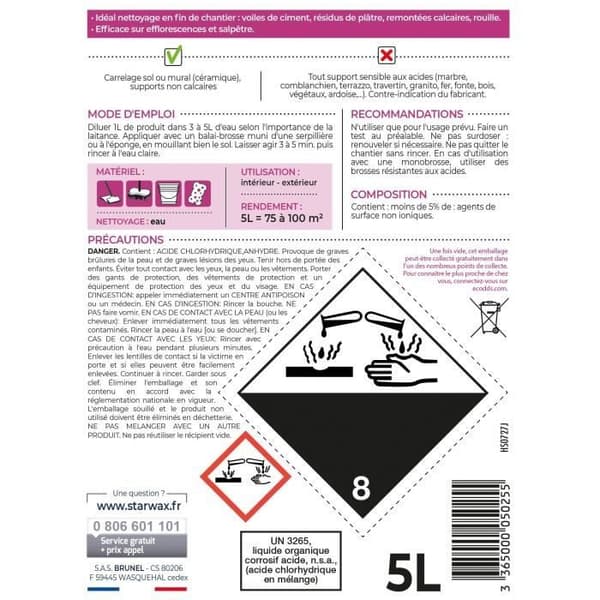 Avfettande mjölksyra 5L Starwax