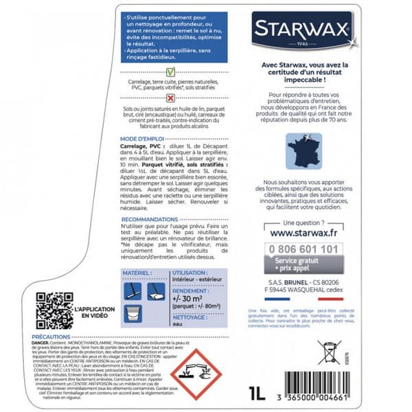 Super remover utan sköljning 1L Starwax