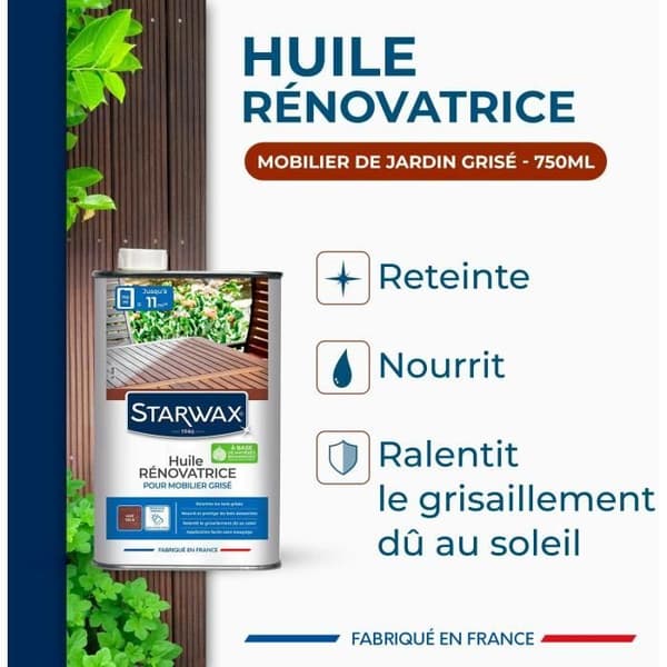 Renoverande Olja för Trädgårdsmöbler av Trä - Teckfärg - 750 ml - Starwax