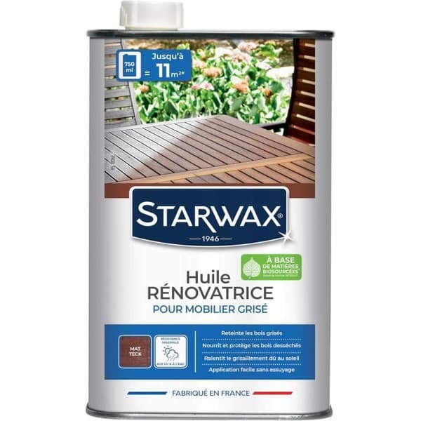 Renoverande Olja för Trädgårdsmöbler av Trä - Teckfärg - 750 ml - Starwax