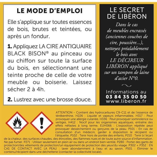 Cire antiquaire LIBÉRON Svart bison Mörk ek (vätska) 1 L