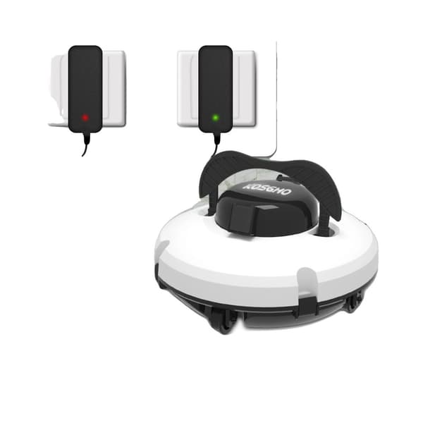 Trådløs robot poolrenser, dobbeltmotorer, selvparkering,hvid