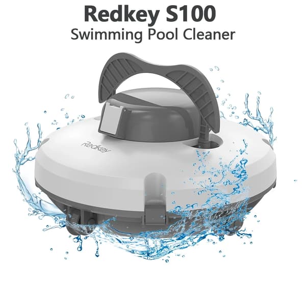 Robotstøvsuger til swimmingpool, 5200 mAh batteri, 130 minutters driftstid, selvparkerings teknologi,Rød nøgle S100