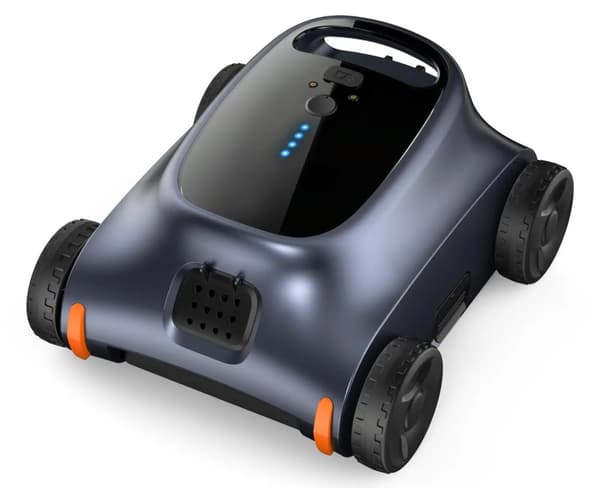 Batteridriven Pooldammsugare, Lämplig för In- och Ovanmarkspooler, Upp till 2000 kvm, 108w Effektmotor,Matt svart