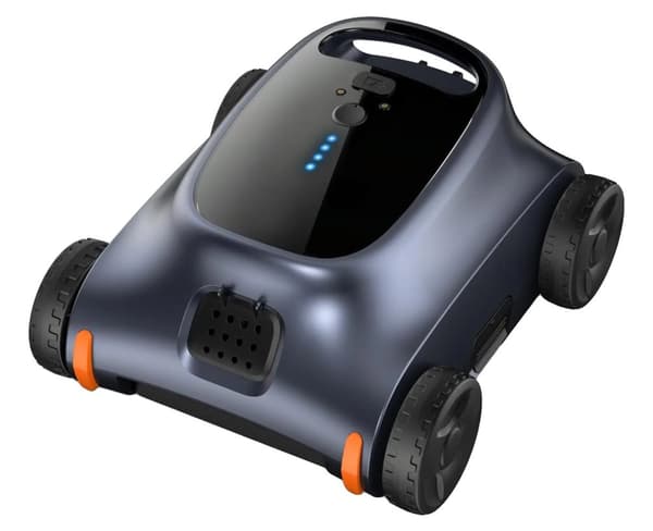 Batteridriven Pooldammsugare, Lämplig för In- och Ovanmarkspooler, Upp till 2000 kvm, 108w Effektmotor,Matt svart