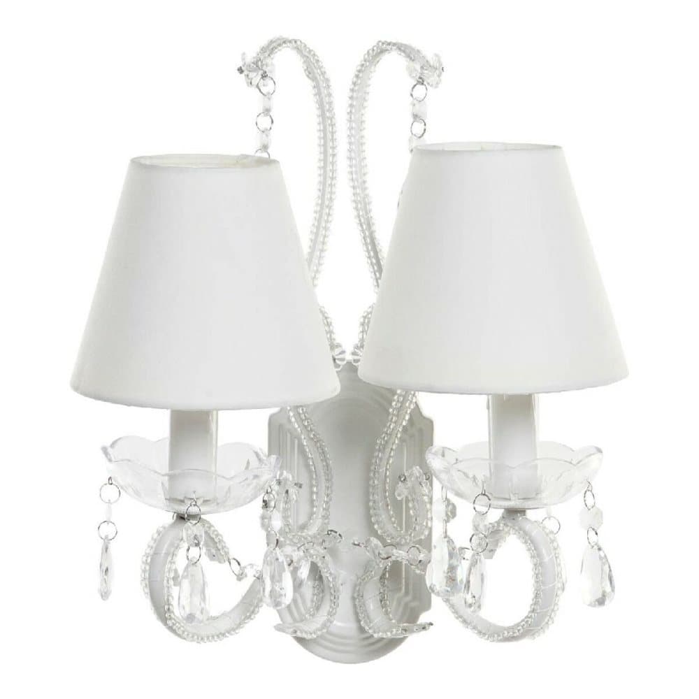 Taklampa DKD Home Decor Vit Transparent Polyester Akryl Metall 220 V 25W (32 x 21 x 42 cm)