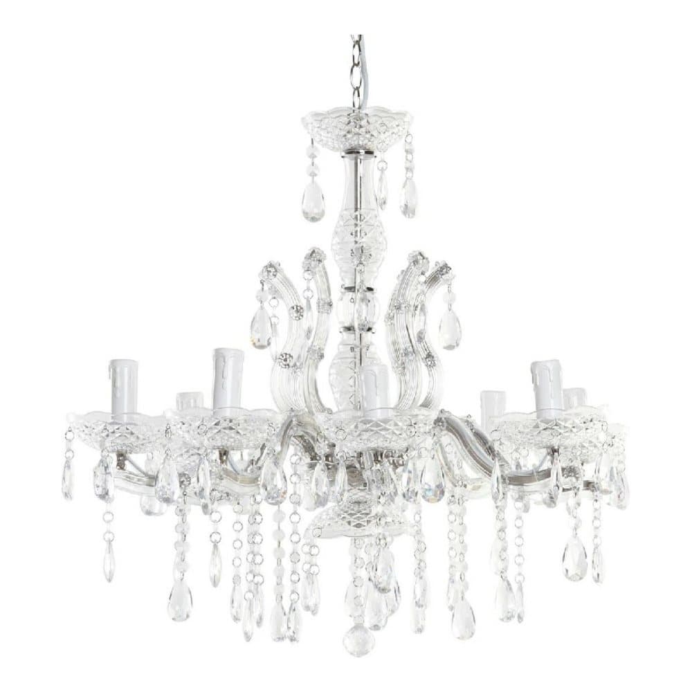 Taklampa DKD Home Decor Vit Transparent Akryl Metall 25W 220 V (64 x 64 x 60 cm)