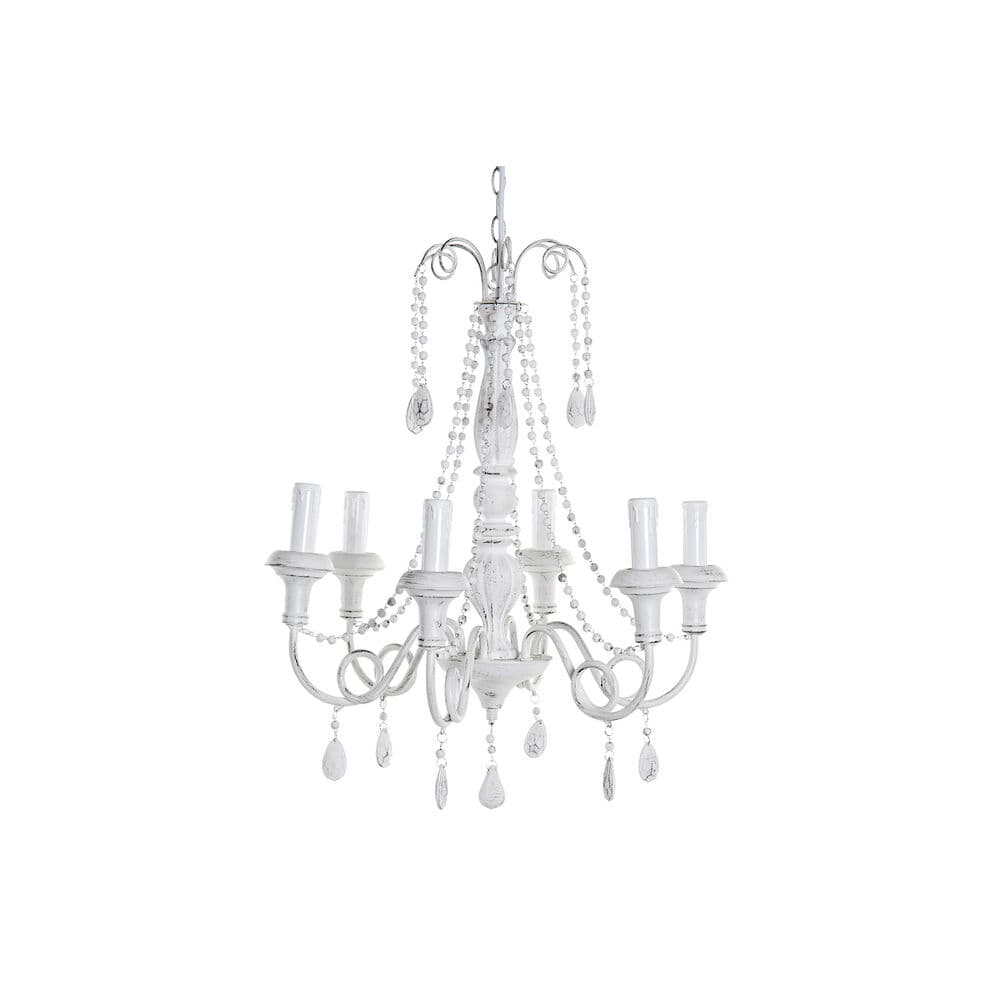 Taklampa DKD Home Decor Vit Metall 220 V Trä MDF (55.5 x 55.5 x 122 cm)