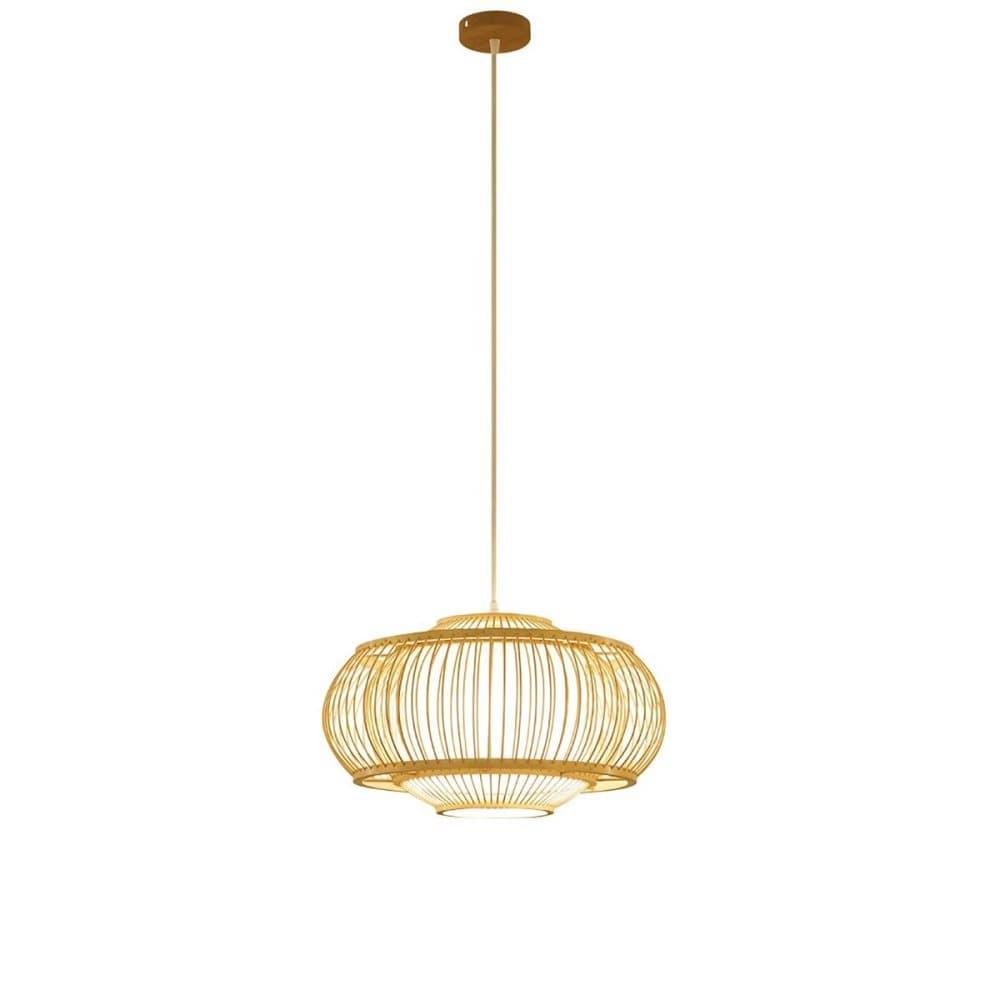 Taklampa DKD Home Decor Polyester Bambu (40 x 40 x 18 cm)