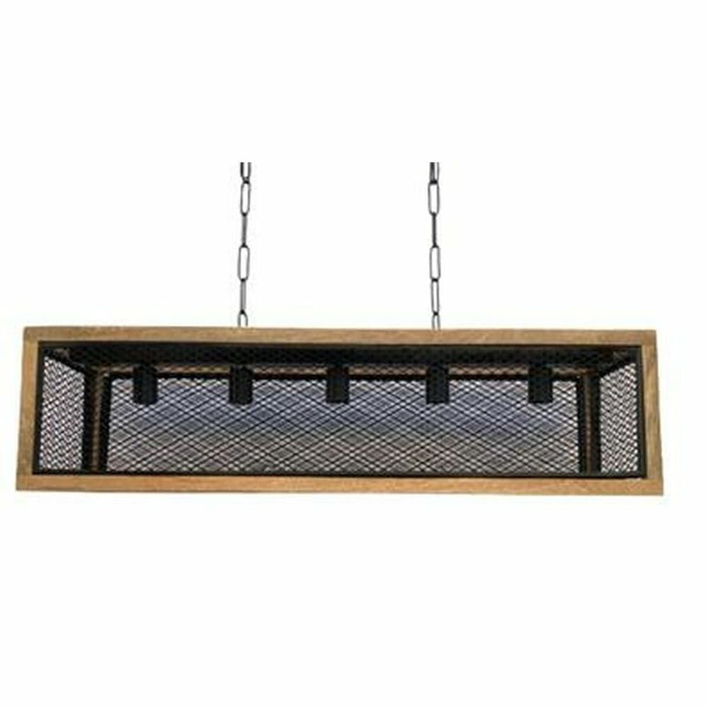 Taklampa DKD Home Decor Järn Mangoträ 50 W (100 x 25 x 25 cm)