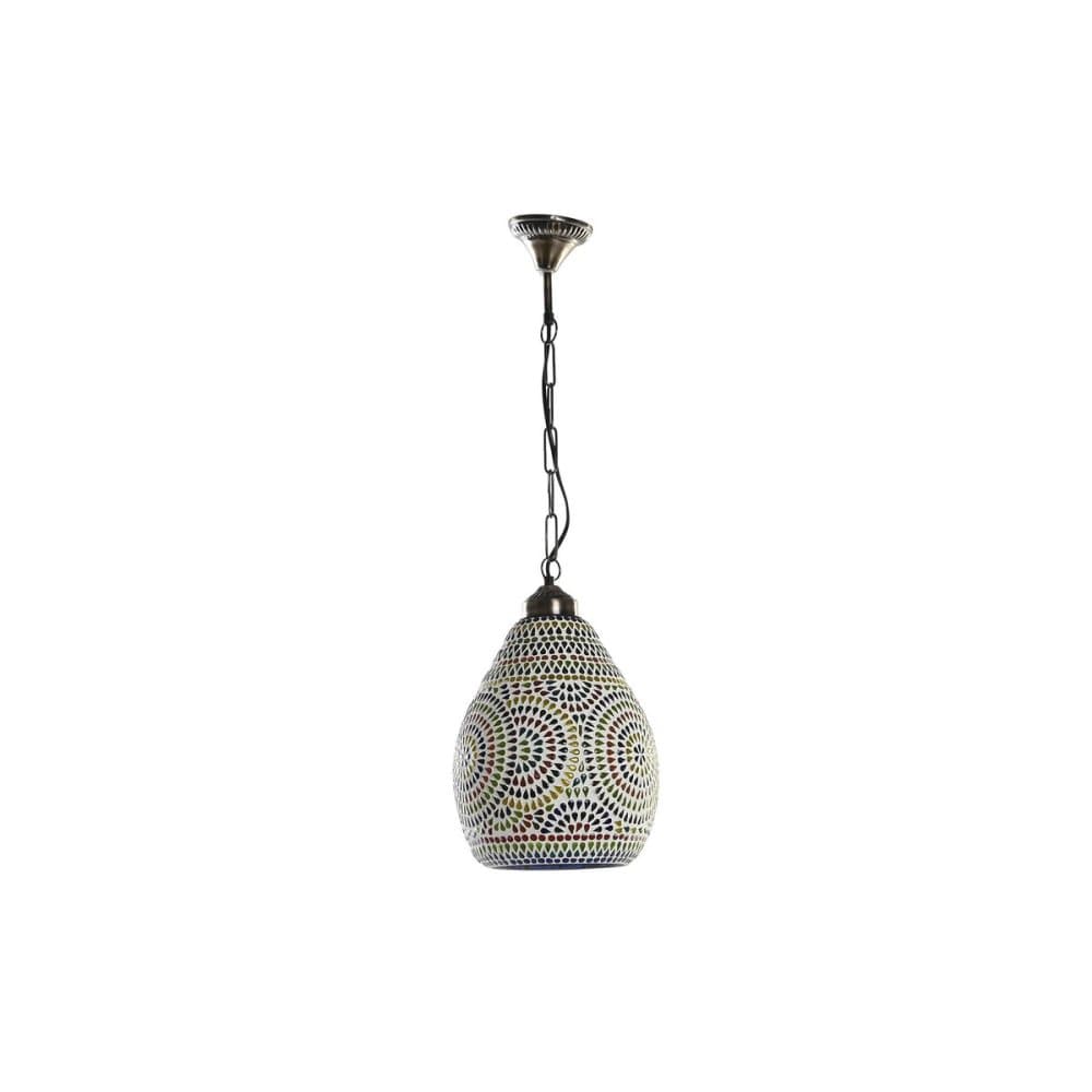 Taklampa DKD Home Decor Glas Metall Multicolour 25 W (23 x 23 x 33 cm) (2 antal)