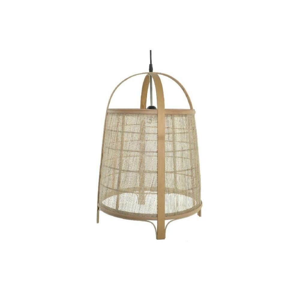 Taklampa DKD Home Decor Brun linne Bambu (38 x 38 x 56 cm)