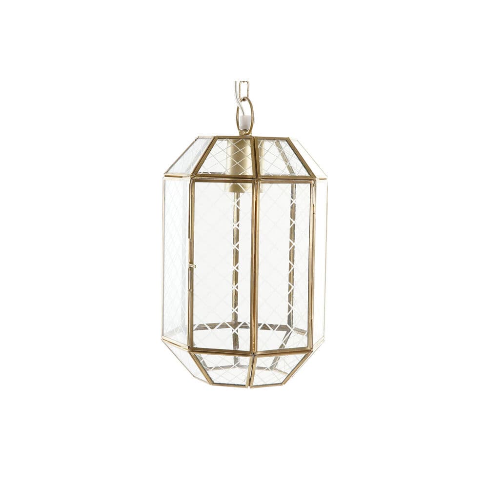 Taklampa DKD Home Decor Glas Mässing 220 V Gyllene 50 W (16 x 16 x 27 cm)