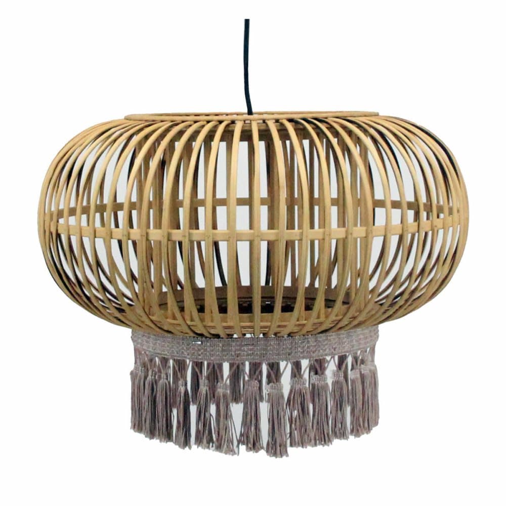 Taklampa DKD Home Decor Brun Polyester Rattan 220 V 50 W Frans Urban (44 x 44 x 32 cm)