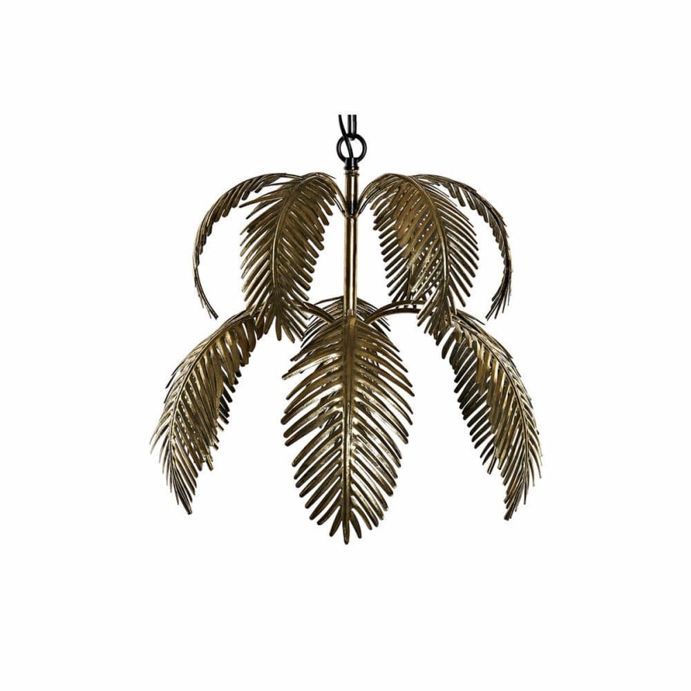 Taklampa DKD Home Decor Antikbehandlad Blad Gyllene Metall (46 x 46 x 138 cm)