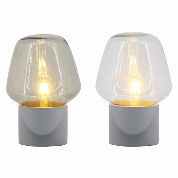 Bordslampa DKD Home Decor S3021035 25W Mörkgrå Ljusgrå 220 V (20 x 20 x 29 cm) (2 antal)