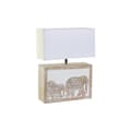 Pikkukuva 1 / 4: Pöytälamppu DKD Home Decor Valkoinen Ruskea Mangopuu 50 W 220 V 33 x 12 x 41 cm